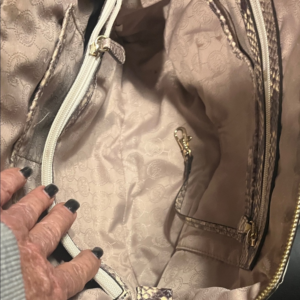 Michael Kors Cream and Brown Satchel - Picture 12 of 15
